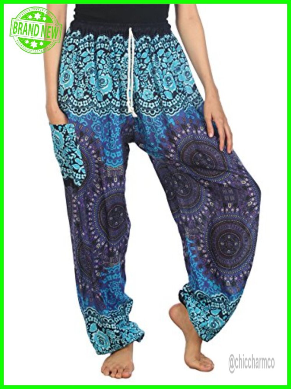 LOFBAZ Harem Pants Women's Drawstring Rayon Lounge Pajama Bottoms